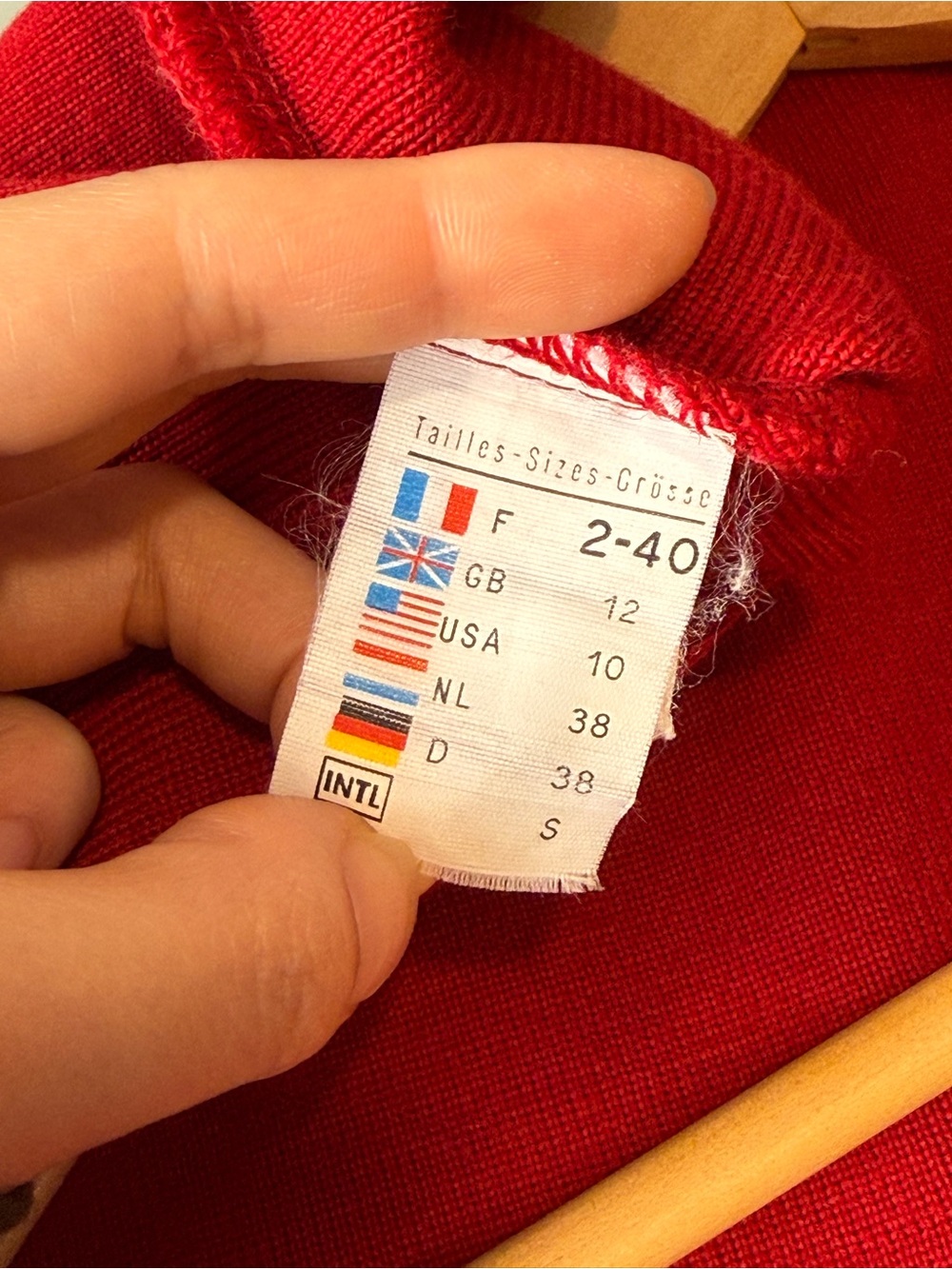 Vintage SAINT JAMES France Red 100% Wool Anchor Button Chore Cardigan Jacket - Picture 6 of 11